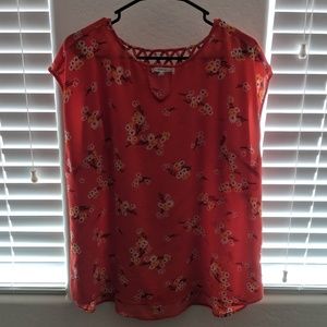 ❇️Maurices - Orange & Floral Sleeveless Blouse❇️